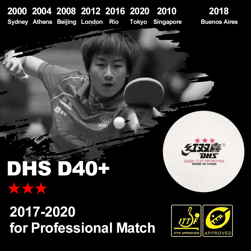 DHS D40+ DJ40+ Ping Pong Balls - огляд і ціна Table Tennis Olympics